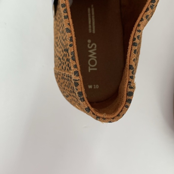 TOMS Kala wedge ankle boots booties lace-up mini Cheetah suede shoe brown new 10 - Picture 8 of 9